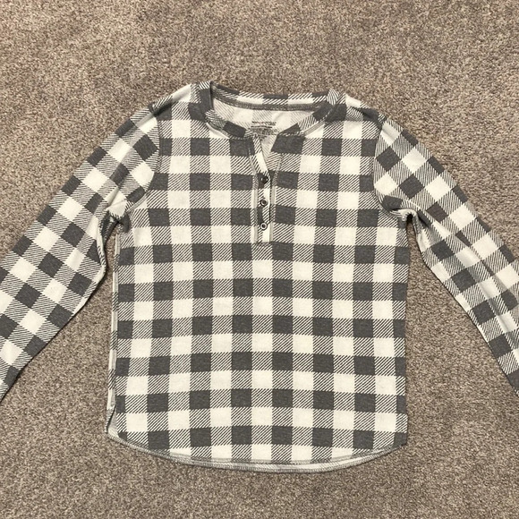 Warm Essentials by Cuddl Duds gray & white Buffalo check thermal set M/L - Picture 2 of 15